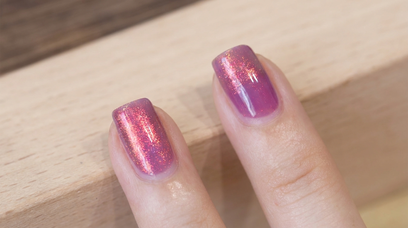 Uñas con Degradado Polarizado de Atardecer: Tutorial de Brillo Fácil