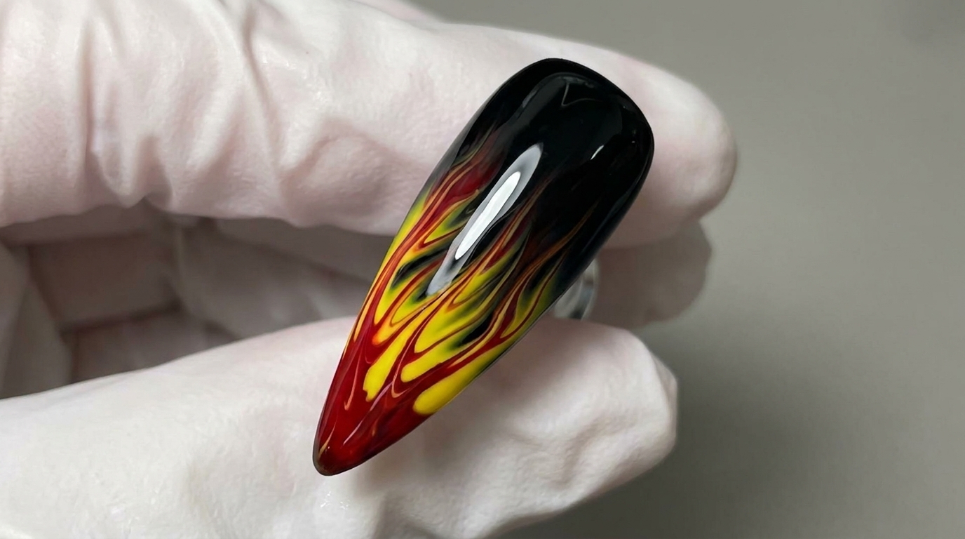 Diseño de uñas con efecto llama: Tutorial fácil de gel
