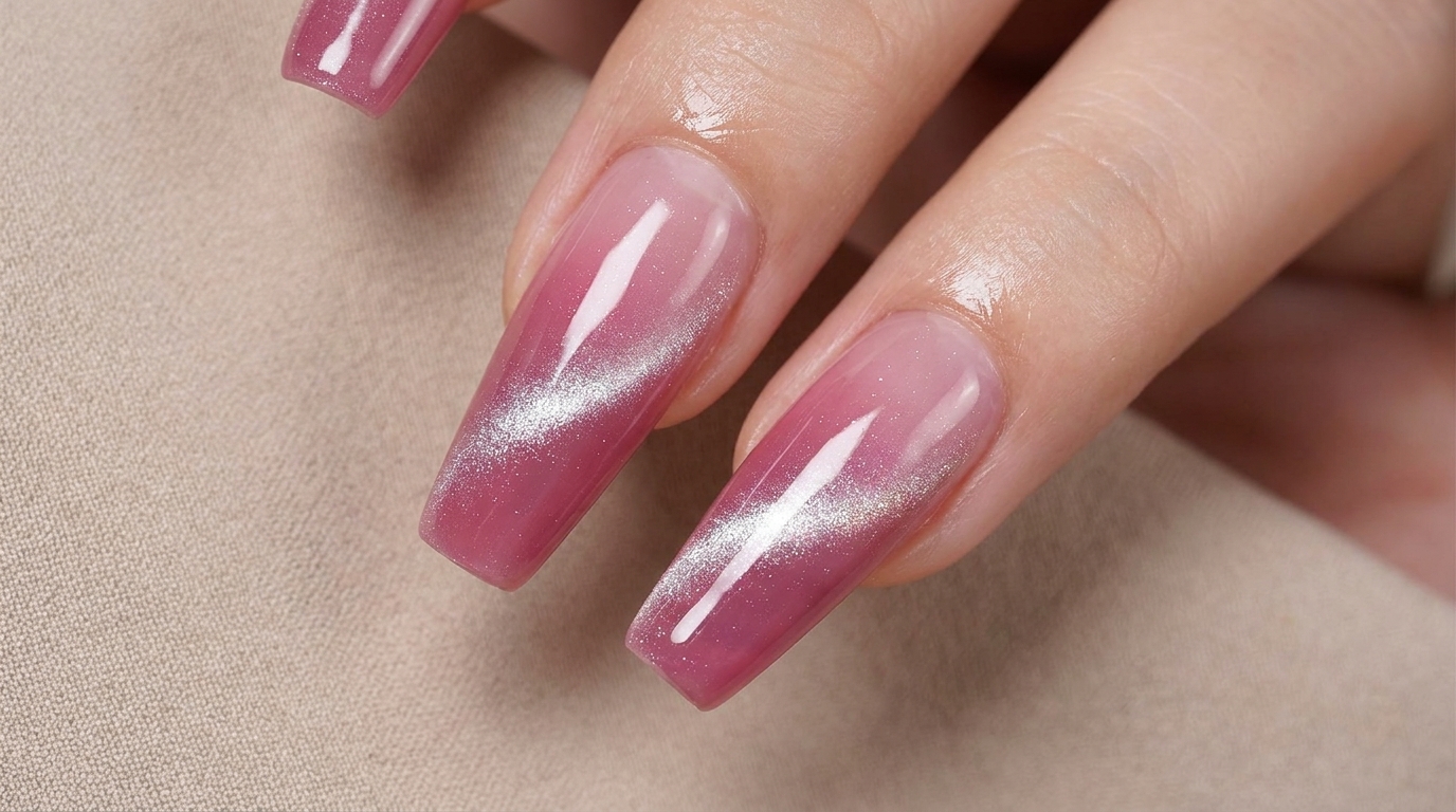 Uñas Degradadas Cat-Eye Tono Ciruela Miel — Tutorial Paso a Paso