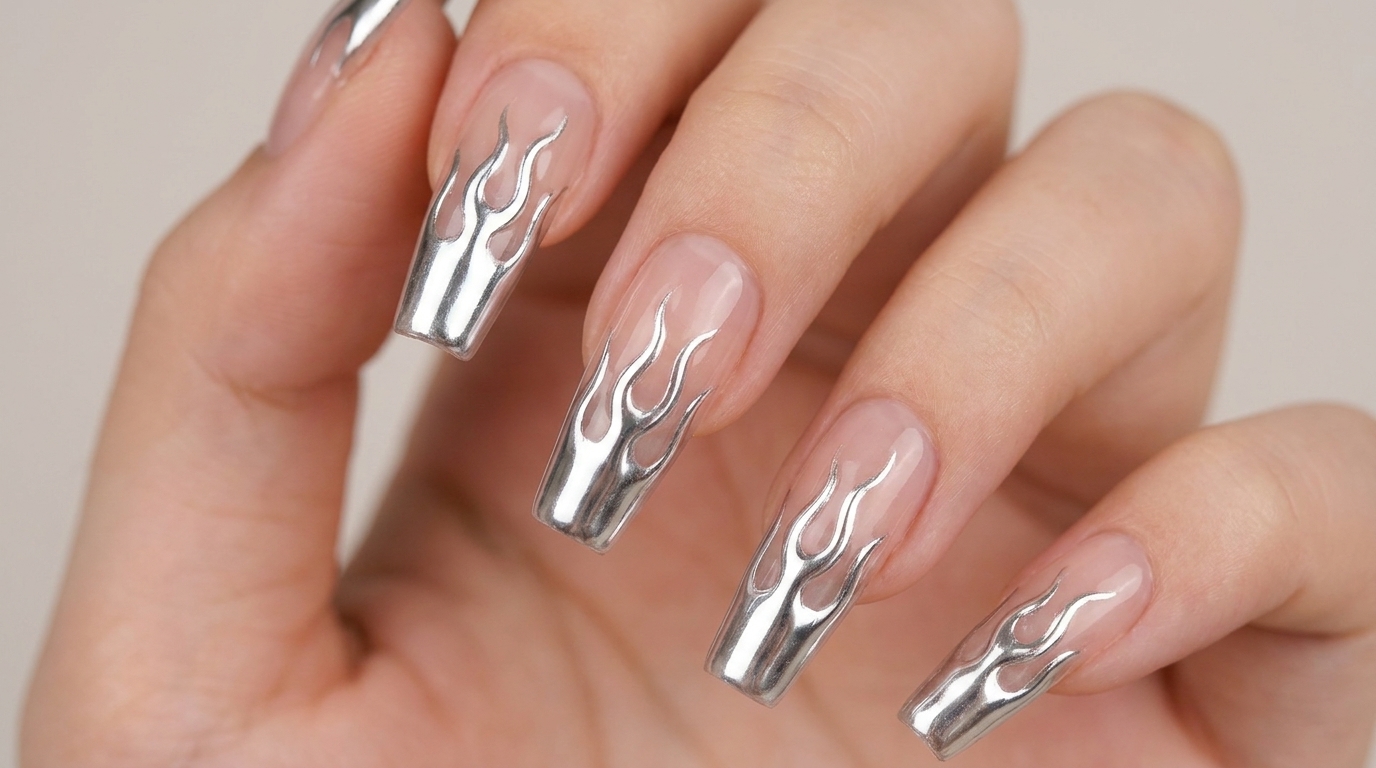 Uñas Chrome Flame — Tutorial Profesional de Efecto Espejo