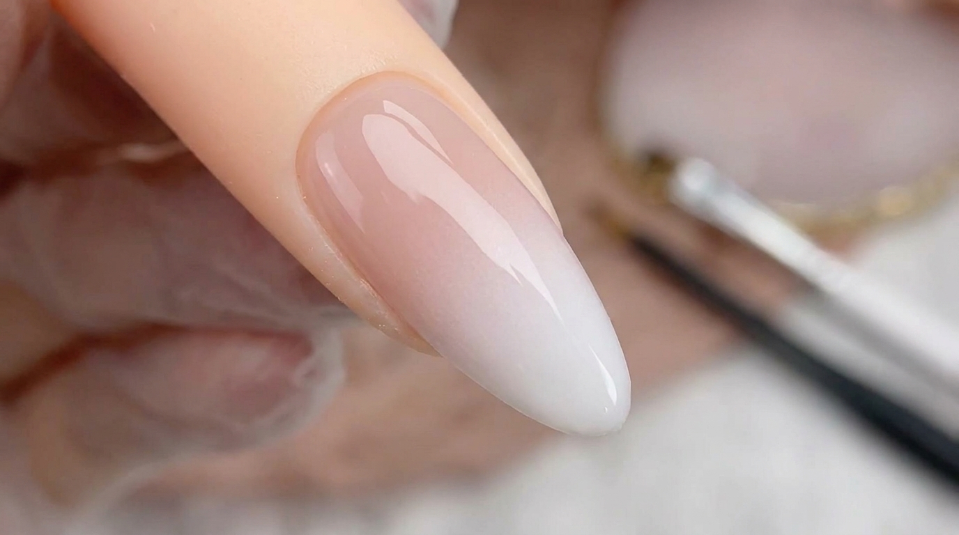 Uñas Ombré con Aerógrafo Blanco: Tutorial Profesional Paso a Paso