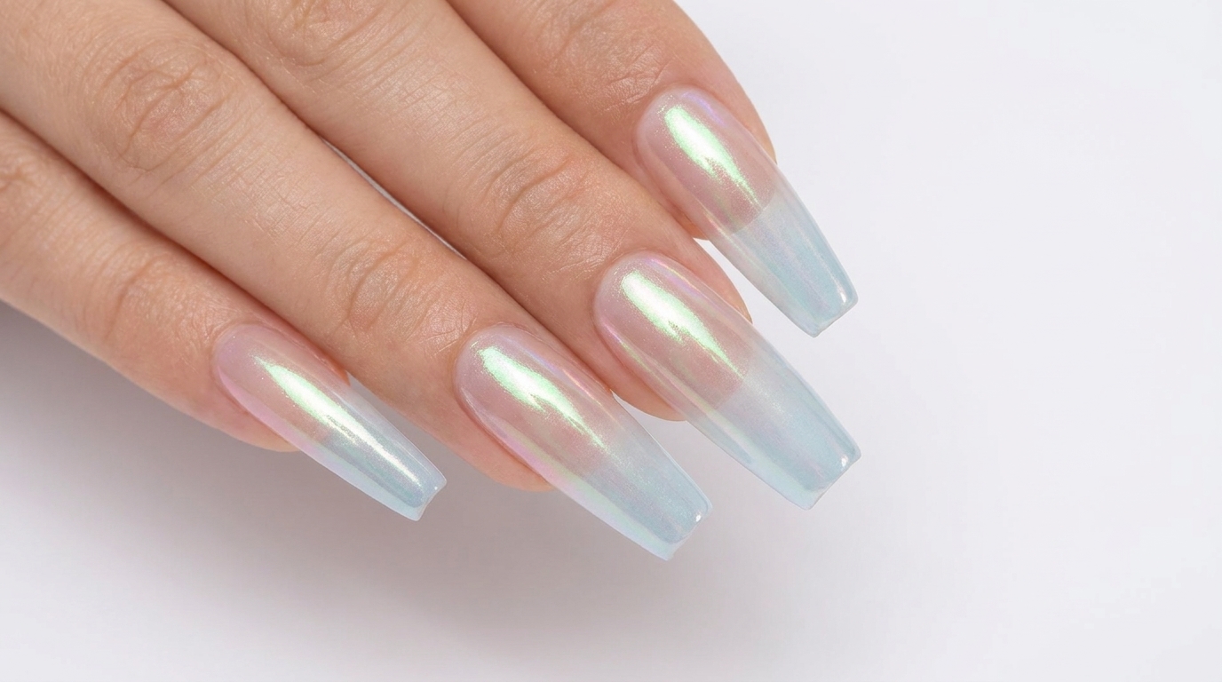 Uñas Cromadas Aurora con Degradado Azul — Tutorial Paso a Paso