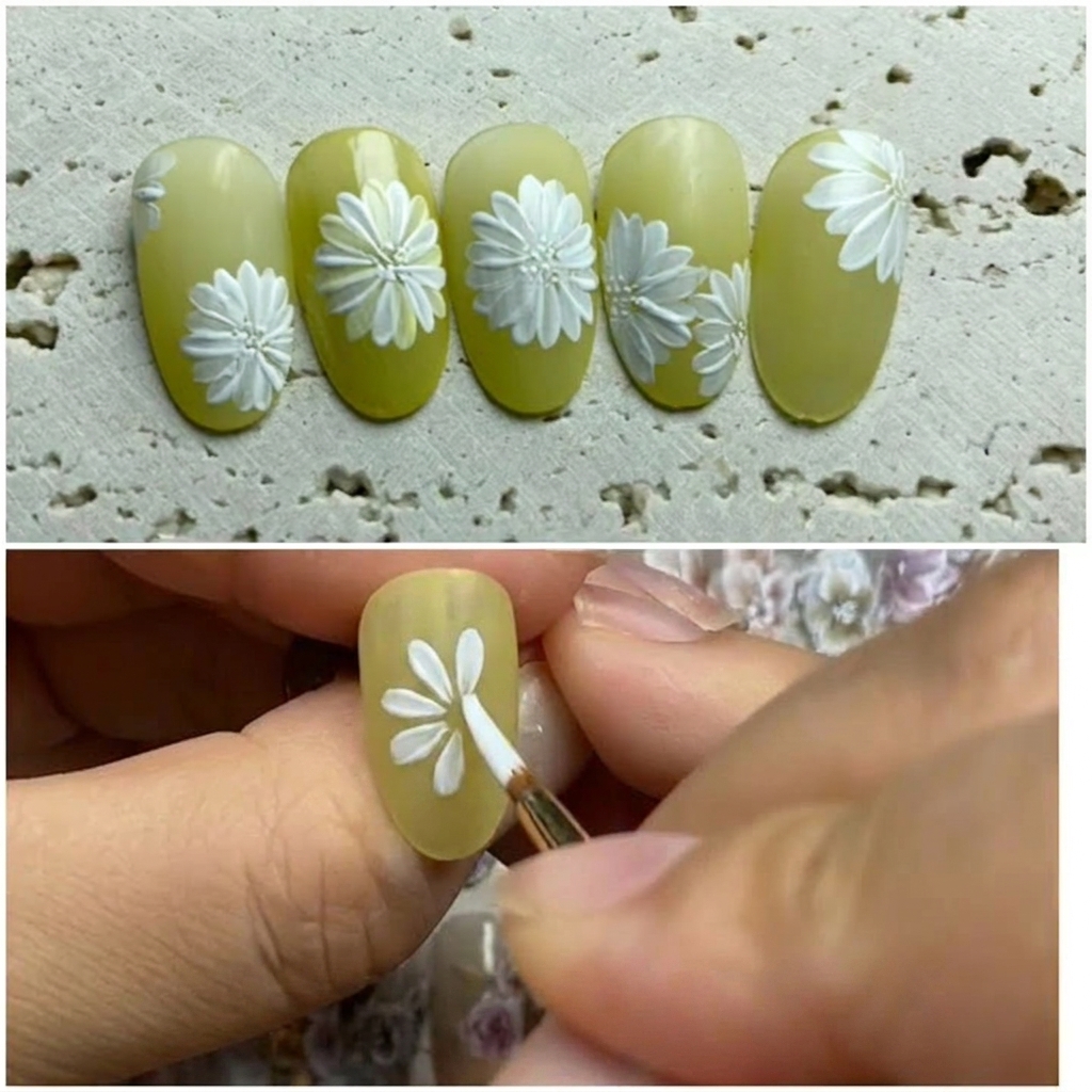 Un segundo pétalo blanco añadido al diseño de la margarita.
