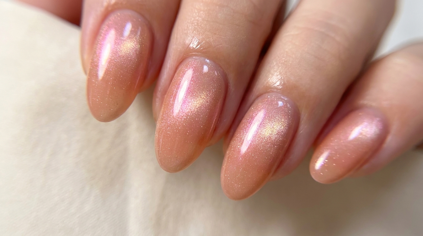 Uñas Aurora Cat-Eye en Tono Melocotón: Tutorial Paso a Paso