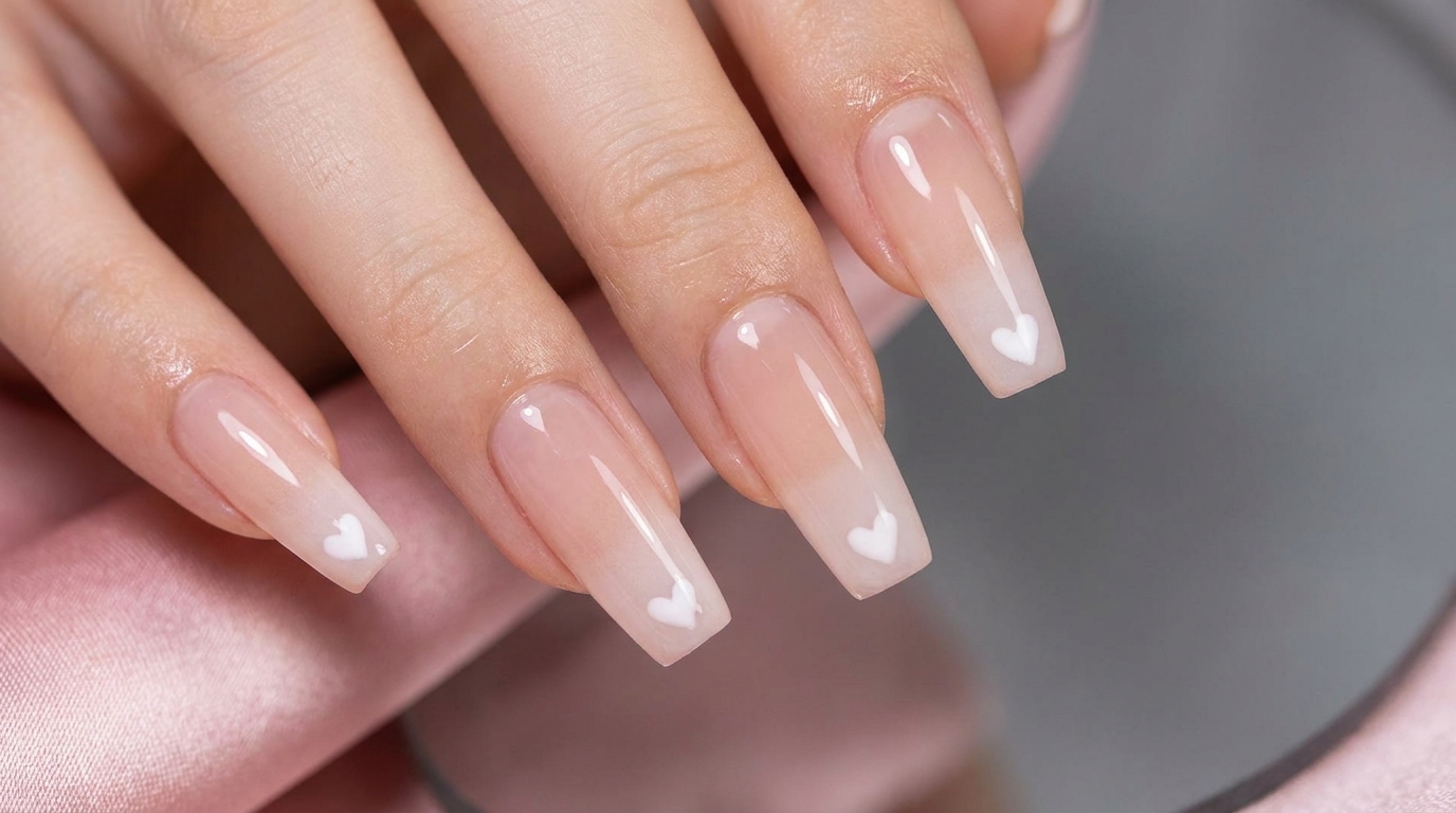 Uñas Ombré Nude con Diseño de Corazón: Tutorial Paso a Paso