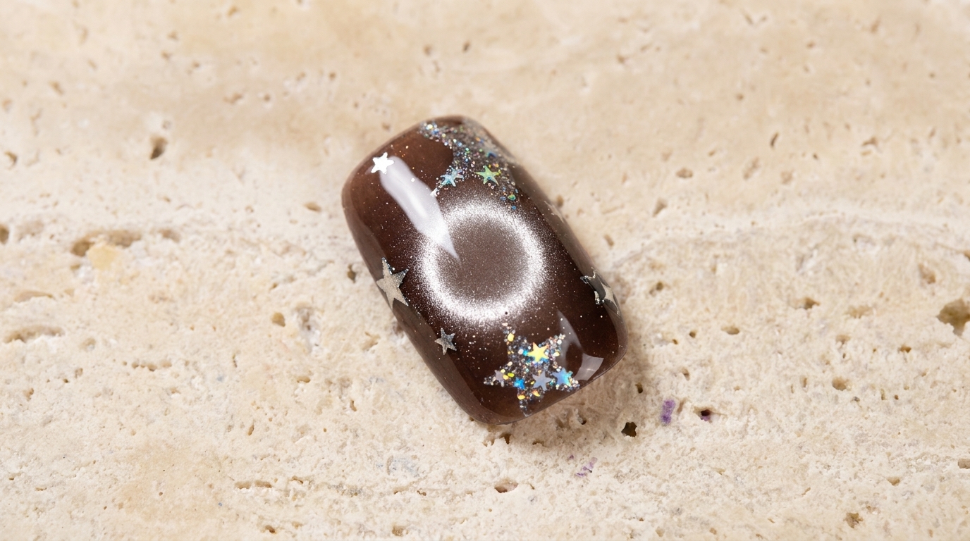 Diseño de Uñas Magnéticas Cat Eye con Estrellas — Tutorial paso a paso