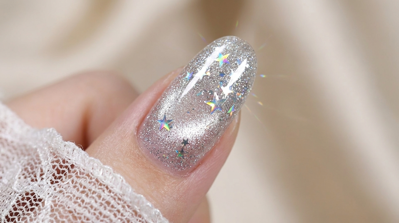 Uñas Ojo de Gato Plateadas con Estrellas — Tutorial de Brillo Deslumbrante