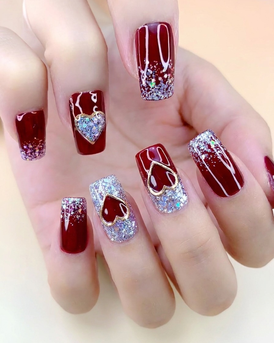 Una mano posicionada dentro de una lámpara de uñas UV para el curado.