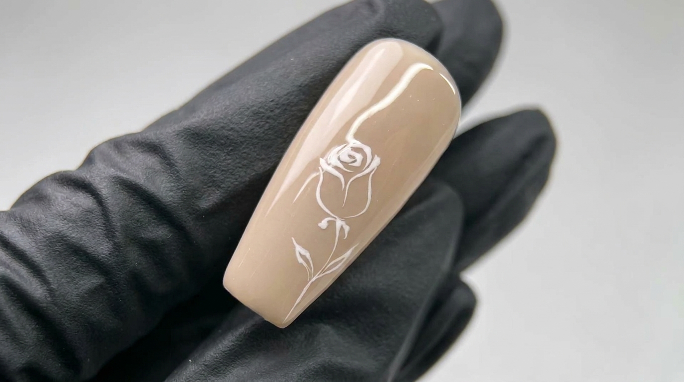Diseño de Uñas con Rosas Minimalistas en Línea Fina — Tutorial Elegante Paso a Paso