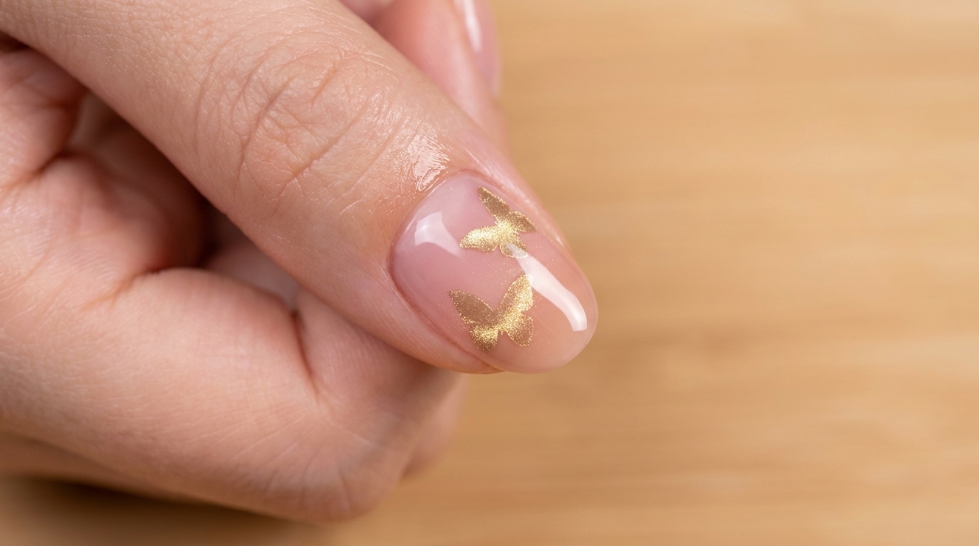 Uñas con mariposas efecto ojo de gato en rosa nude — Tutorial paso a paso