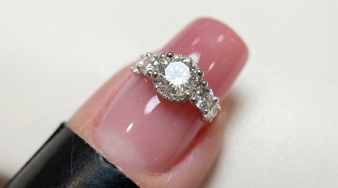 Diseño de Uñas Inspirado en Anillos de Diamantes — Tutorial Paso a Paso