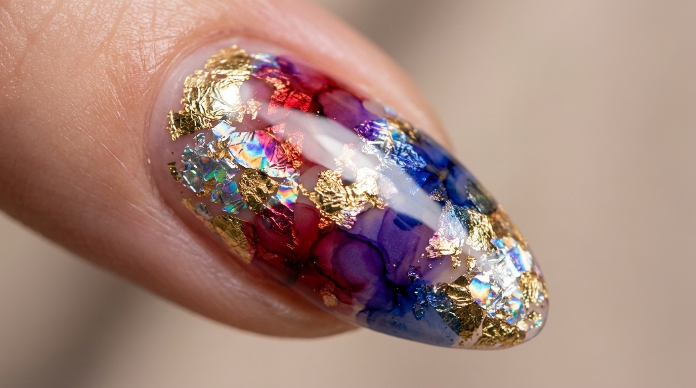 Uñas con Blooming Gel y Láminas Holográficas — Tutorial Paso a Paso