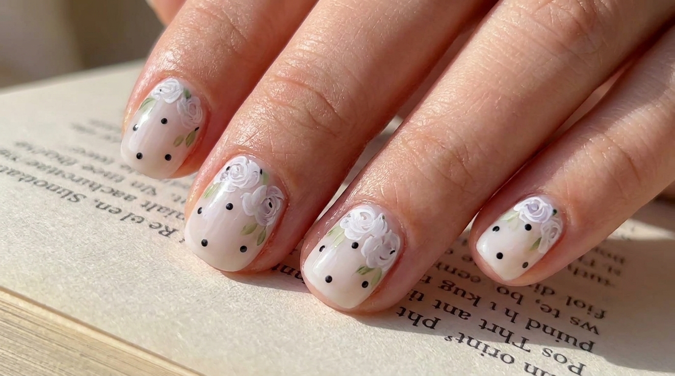 Diseño de Uñas con Rosas al Estilo Pintura al Óleo Pastoral — Tutorial paso a paso