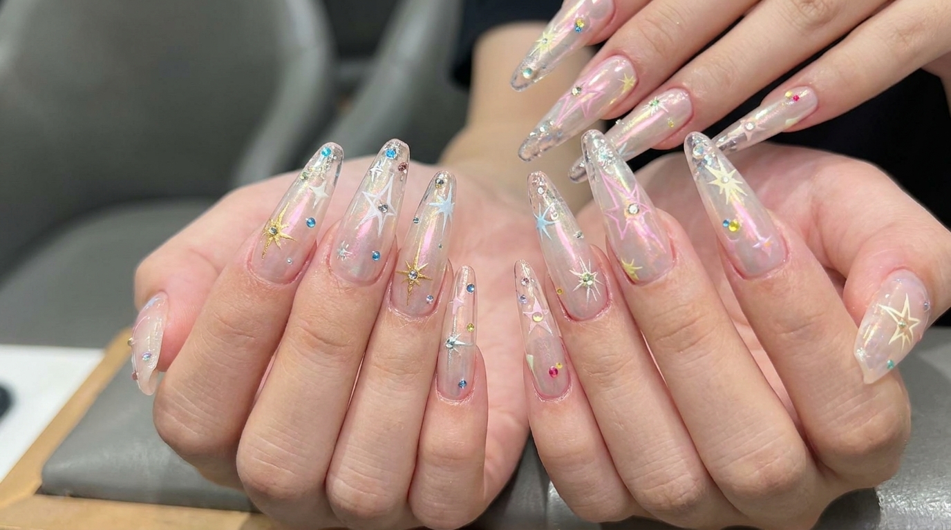 Uñas Chrome con Estrellas Explosivas — Tutorial Artístico de Gel