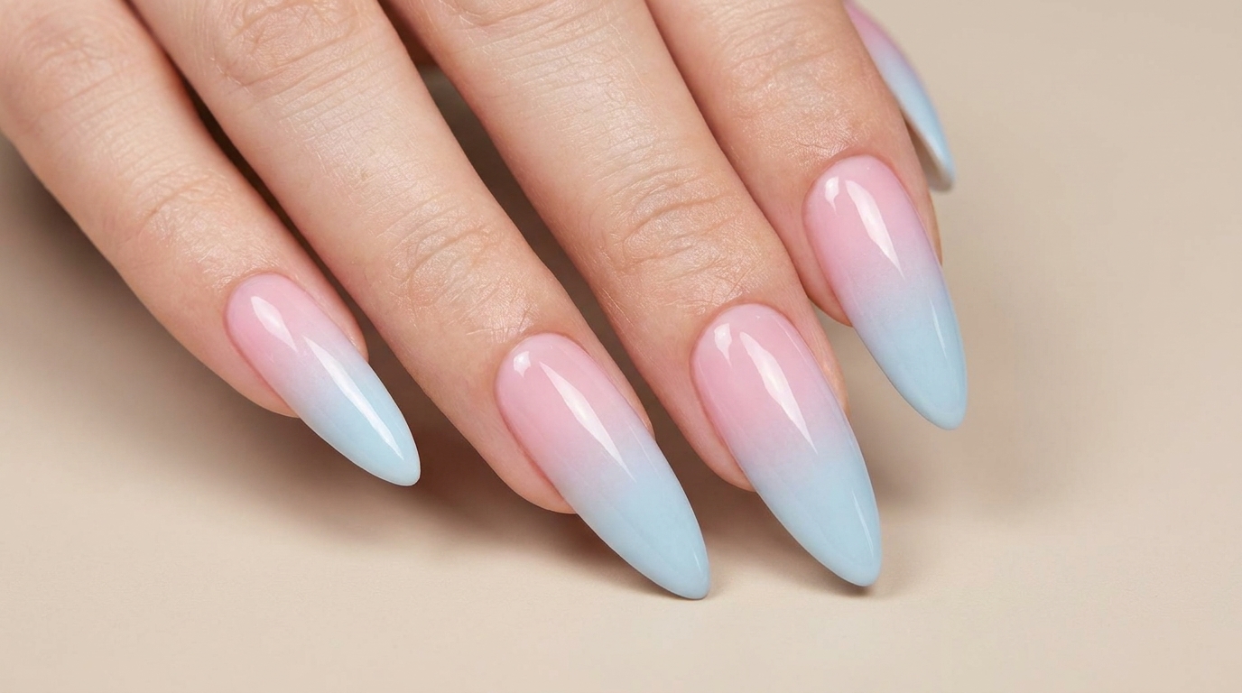 Uñas Degradadas en Azul y Rosa — Tutorial Fácil de Ombré