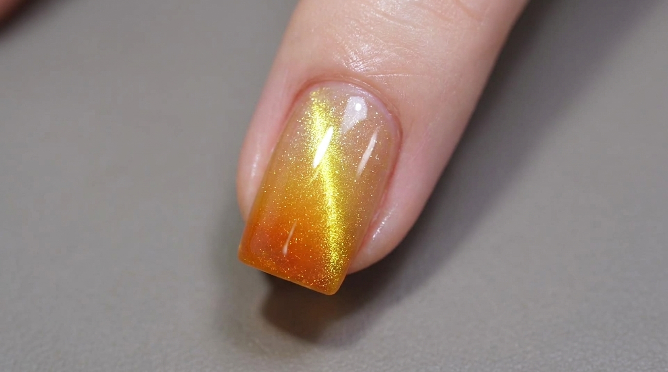 Uñas Cat Eye Efecto Atardecer — Tutorial de Degradado Estilo Gema