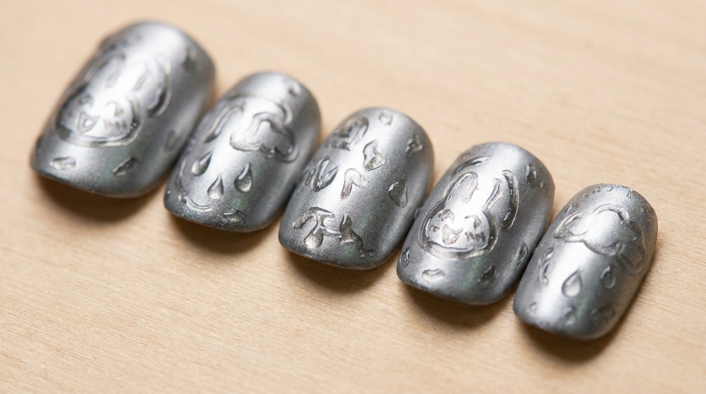 Uñas Chrome con Efecto Lluvia — Tutorial de Textura 3D