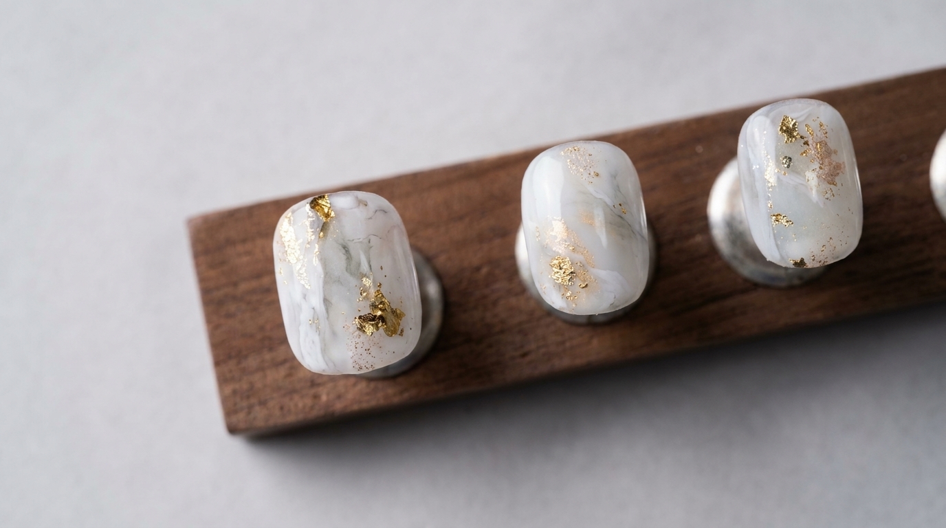 Uñas de Gel Efecto Mármol con Pan de Oro — Elegante Tutorial Paso a Paso