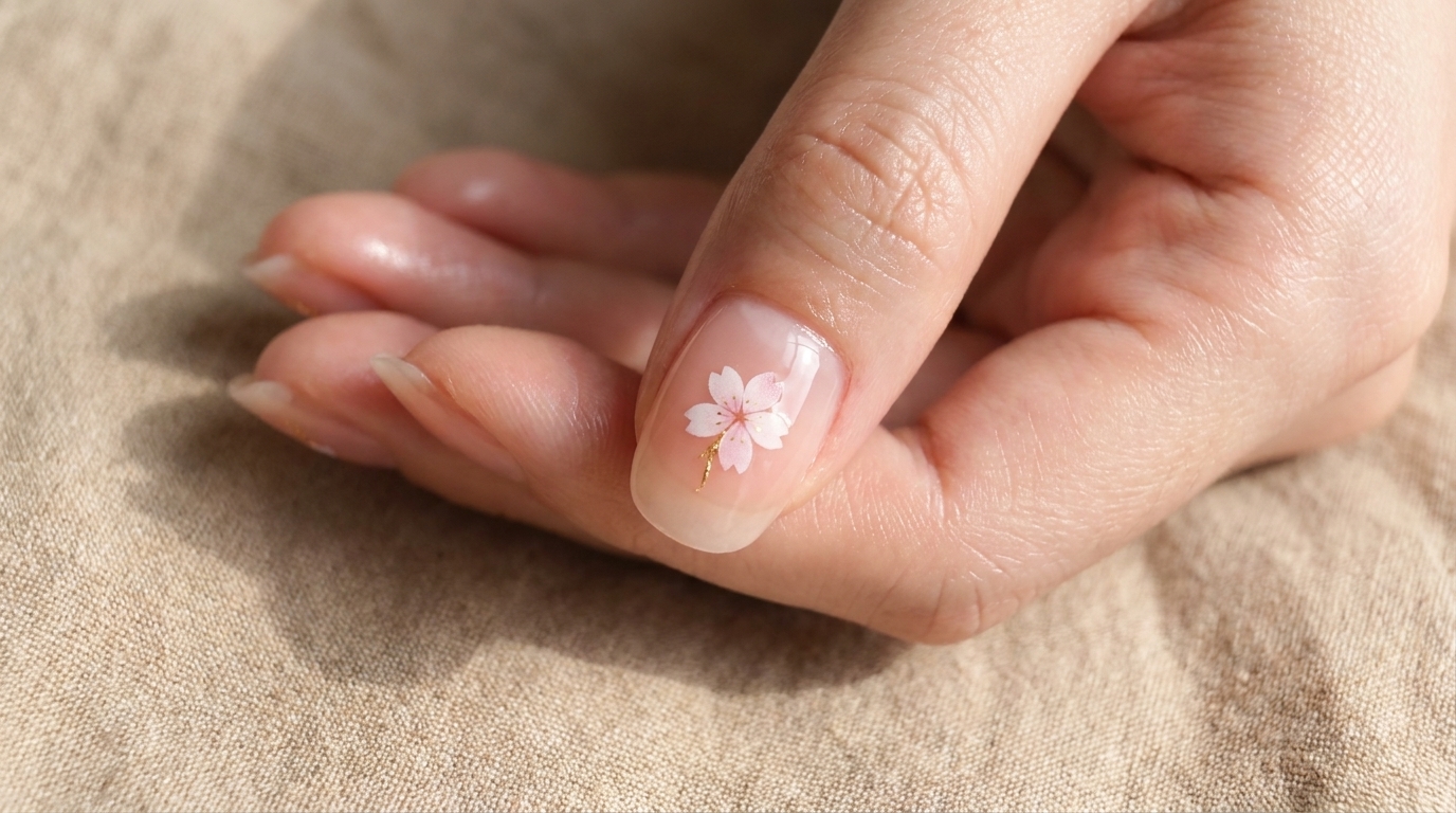 Uñas de Gel Rosa Nude con Efecto Blush y Flor de Cerezo — Tutorial Paso a Paso