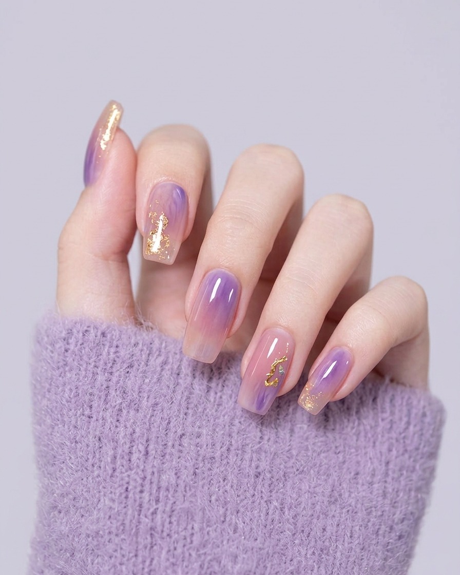 Una mano con uñas con capa base descansando dentro de una lámpara de uñas profesional, con la luz encendida.