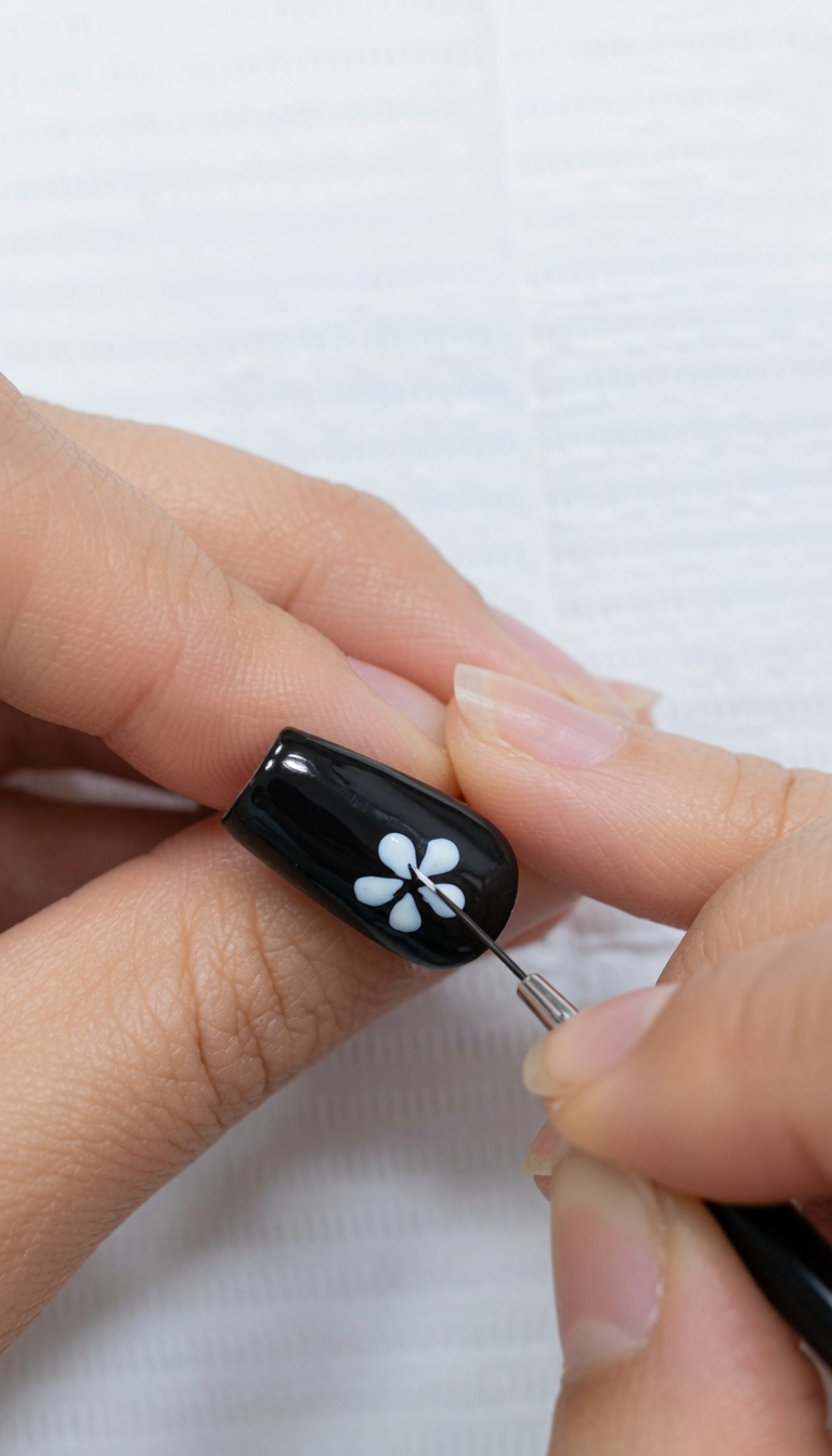 Diseño de Uñas con Flor de Cinco Pétalos: Tutorial Paso a Paso para Principiantes