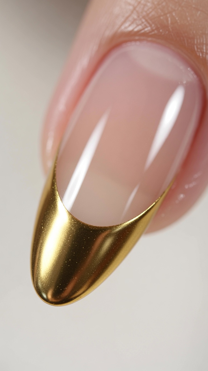 Manicura Francesa con Efecto Espejo Dorado: Tutorial Fácil con Pegatinas