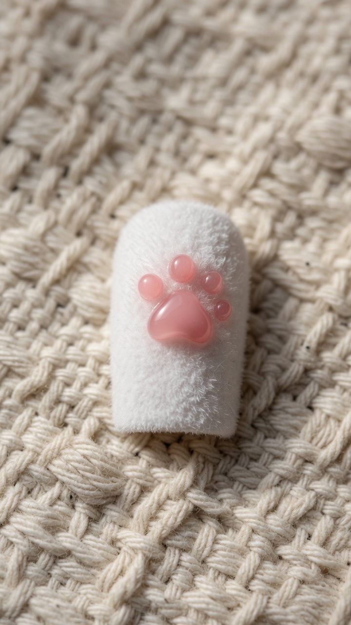 Tutorial de Nail Art: Patitas de Gato 3D con Efecto Aterciopelado