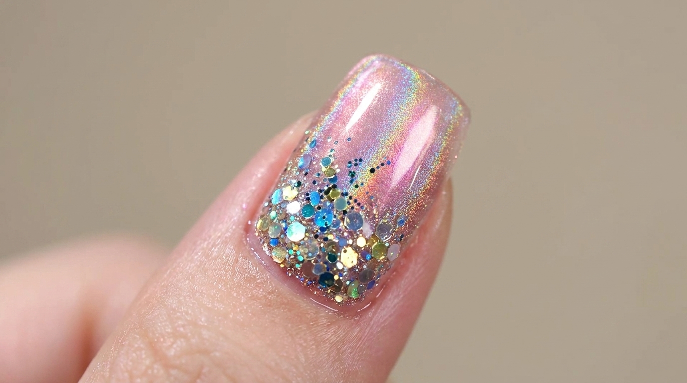 Uñas Ojo de Gato Rosa Aurora con Glitter — Tutorial Paso a Paso