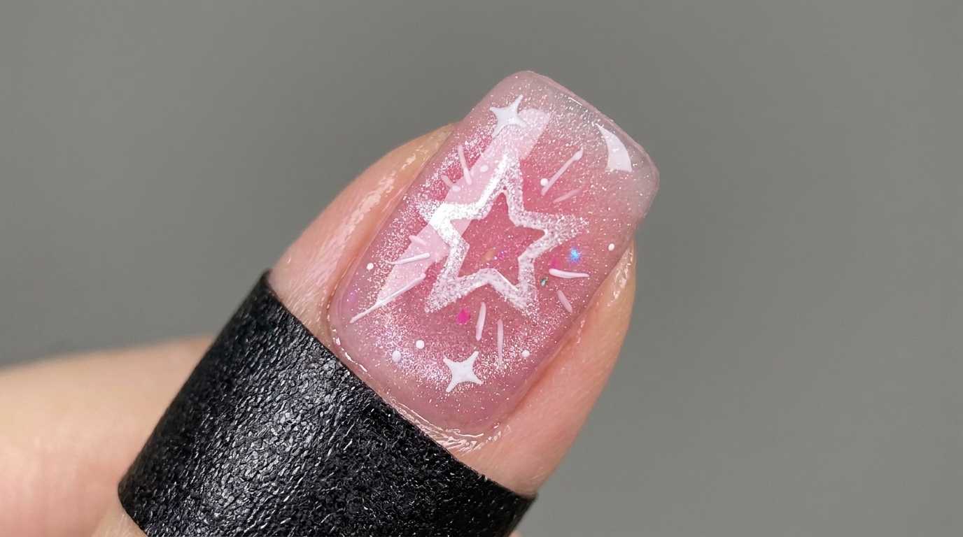 Tutorial de Uñas Cat-Eye con Estrellas y Estilo Dulce