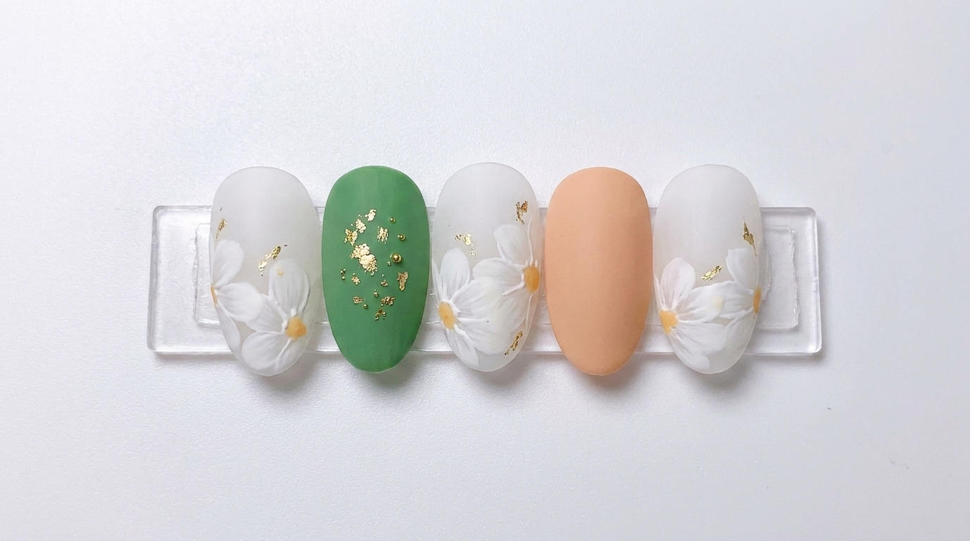 Diseño de Uñas Daisy con Acabado Mate: Tutorial Paso a Paso