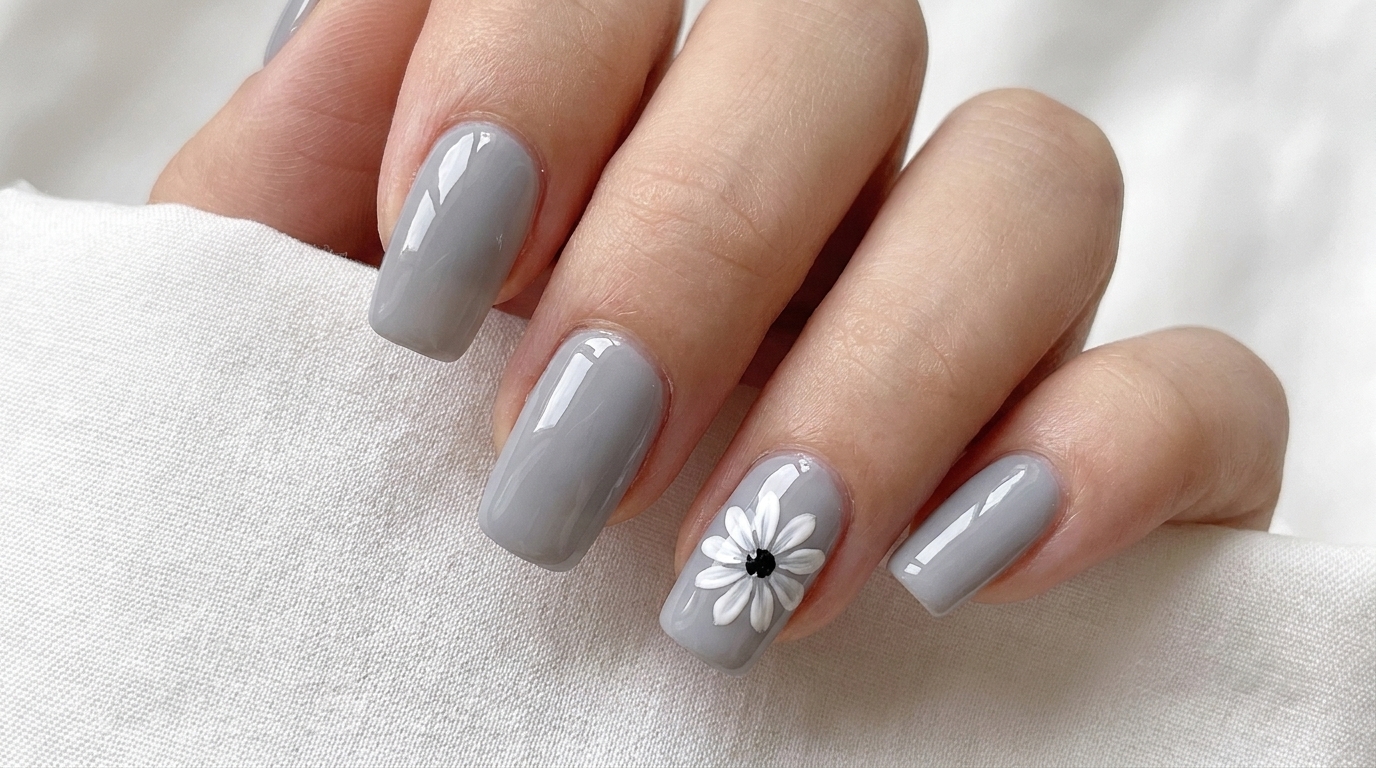 Manicura de Gel con Margaritas Estilo Japonés — Tutorial Paso a Paso