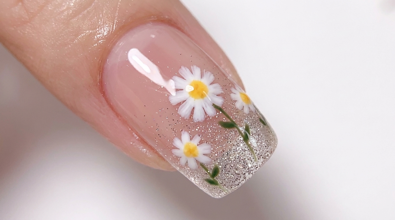 Diseño de Uñas con Margaritas — Tutorial Paso a Paso