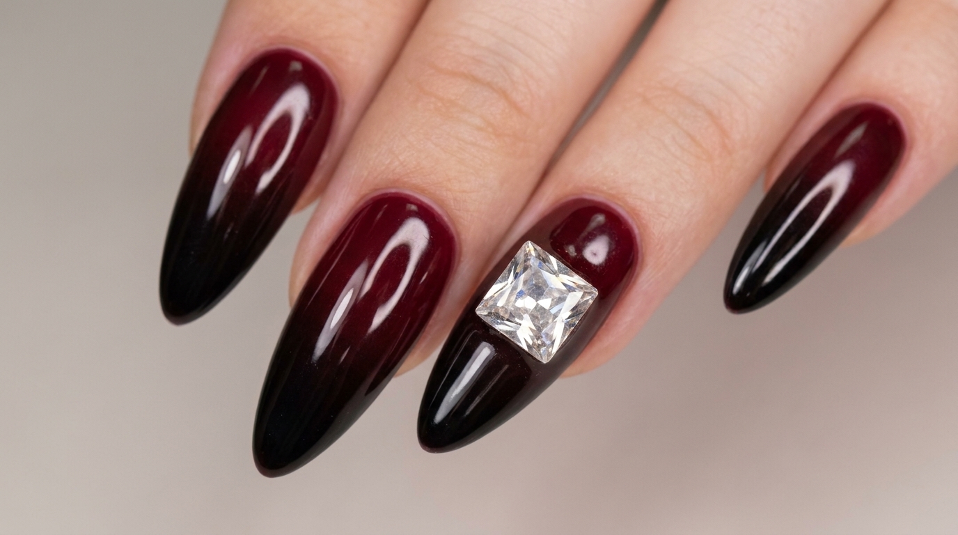 Uñas con degradado de gel en rojo y negro: Tutorial paso a paso