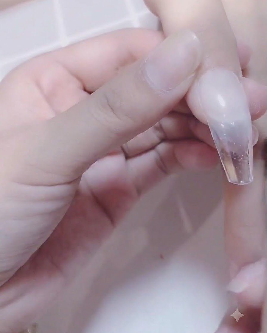 Uñas curándose bajo una lámpara UV/LED.