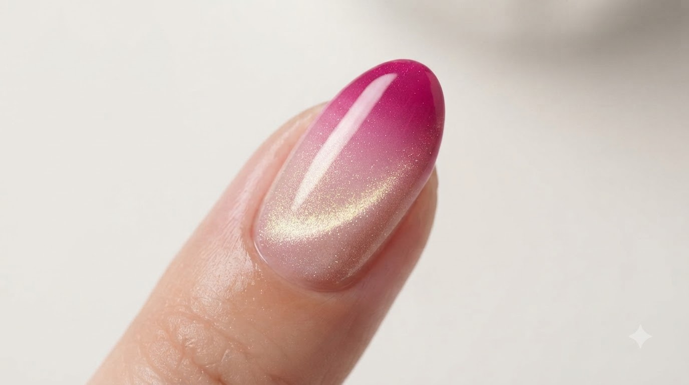 Uñas de Gel Degradado Rosa y Ojo de Gato Magnético — Tutorial Paso a Paso