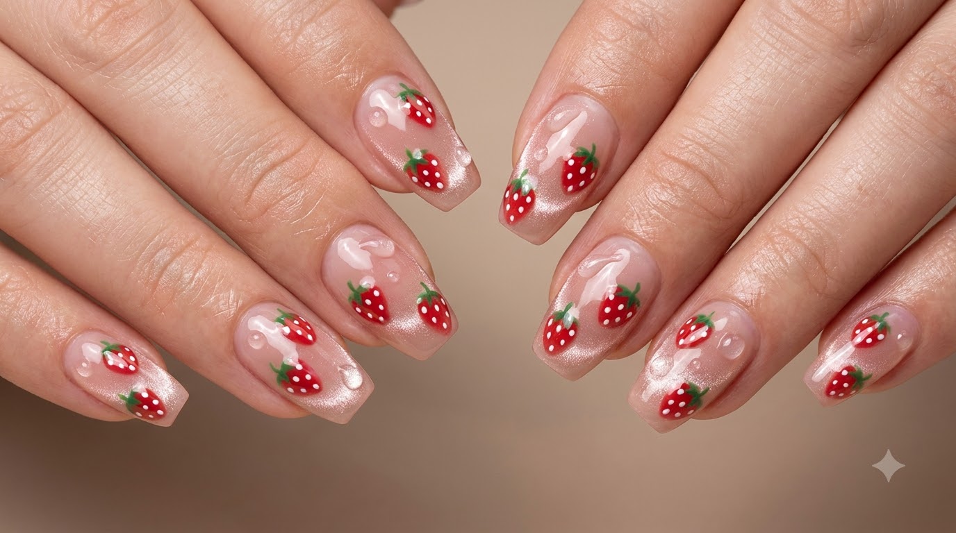 Uñas de Gato con Efecto Jelly de Fresa — Tutorial de Gel 3D