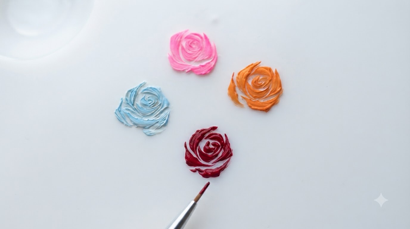 Arte de Uñas con Rosas Miniaturas Pintadas a Mano — Tutorial para Principiantes