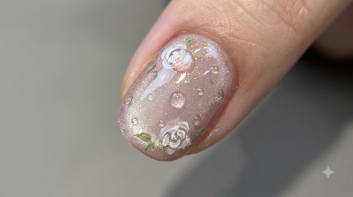 Uñas Cat Eye de Rosas con Rocío de la Mañana — Tutorial Paso a Paso