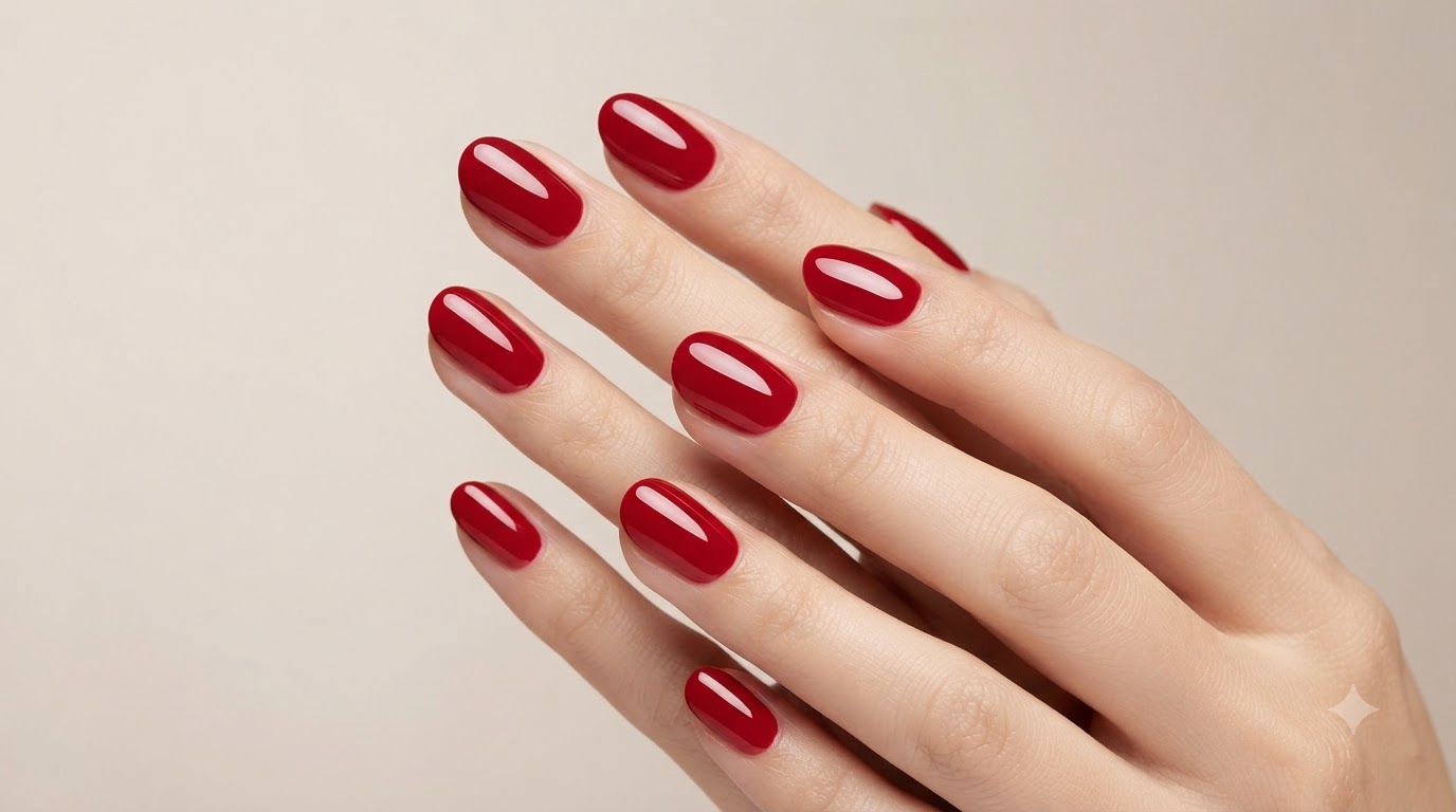 Manicura de Gel en Color Rojo Clásico Brillante — Tutorial Paso a Paso