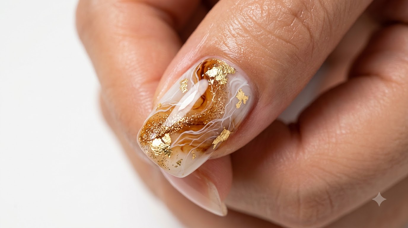 Uñas de Jade con Arena Dorada — Tutorial Paso a Paso