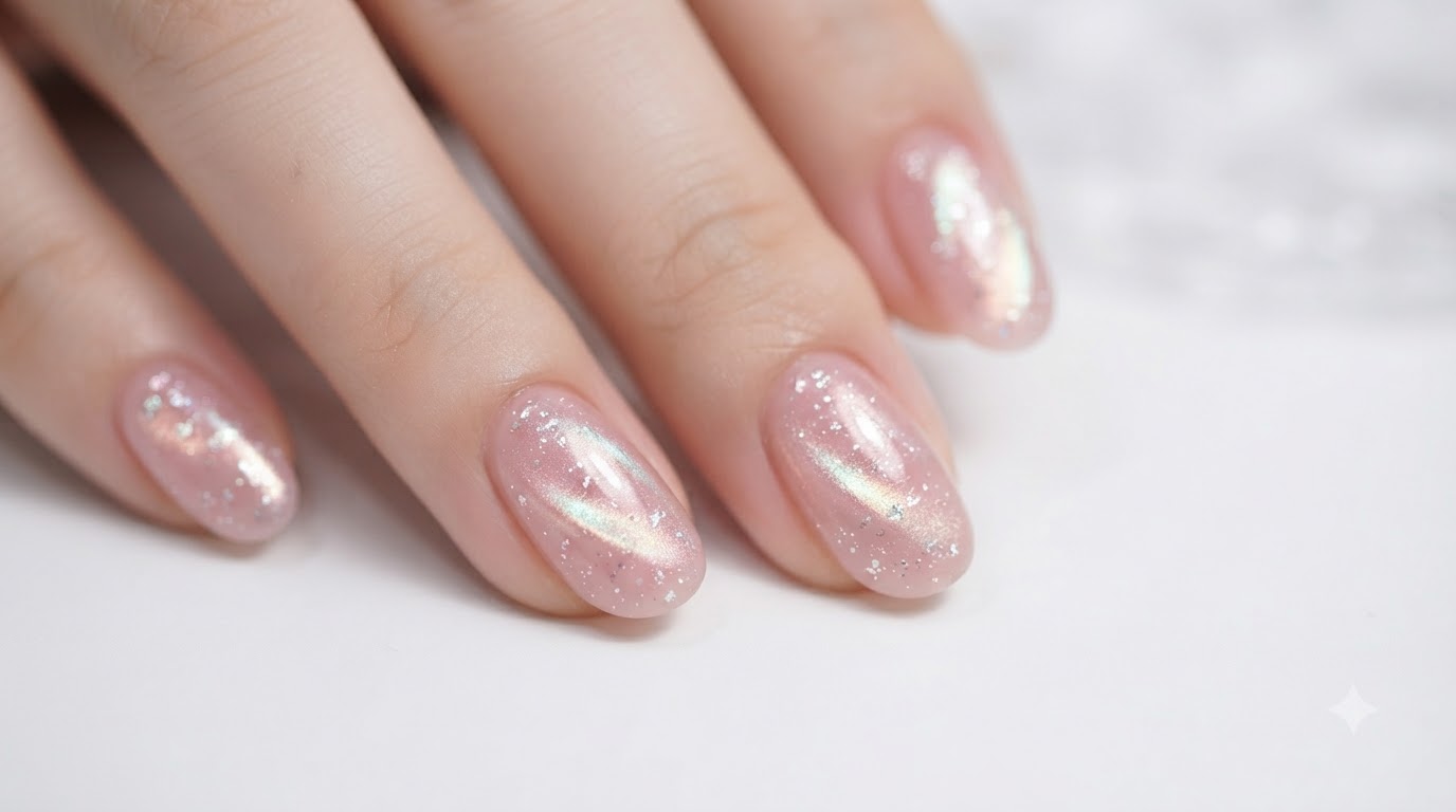 Uñas Cat Eye Aurora con Efecto Hielo Triturado para Verano — Tutorial Paso a Paso