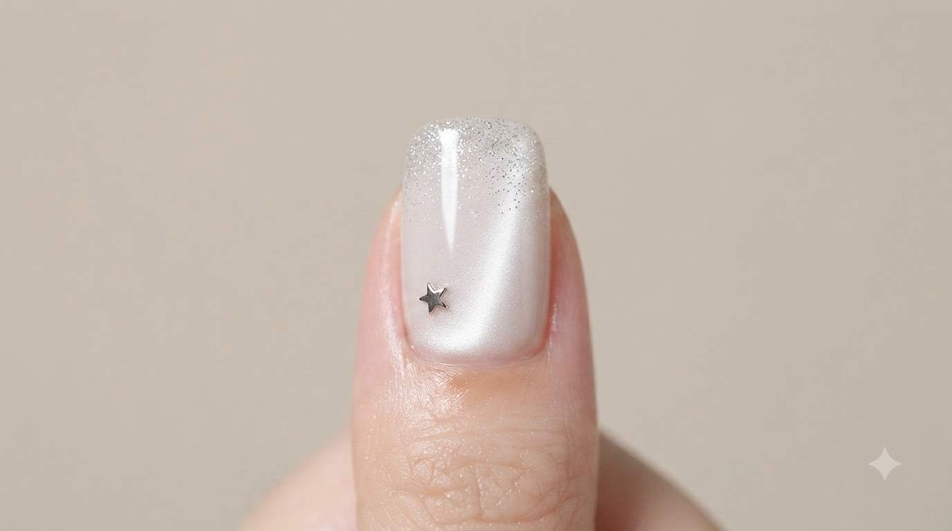 Uñas de Ojo de Gato Blancas con Degradado de Brillo — Tutorial Paso a Paso