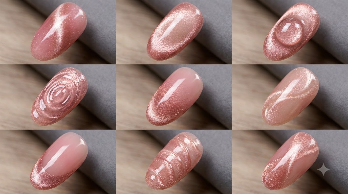 Diseño de Uñas Cat Eye Multiestilo — Tutorial Completo con Técnicas de Imán