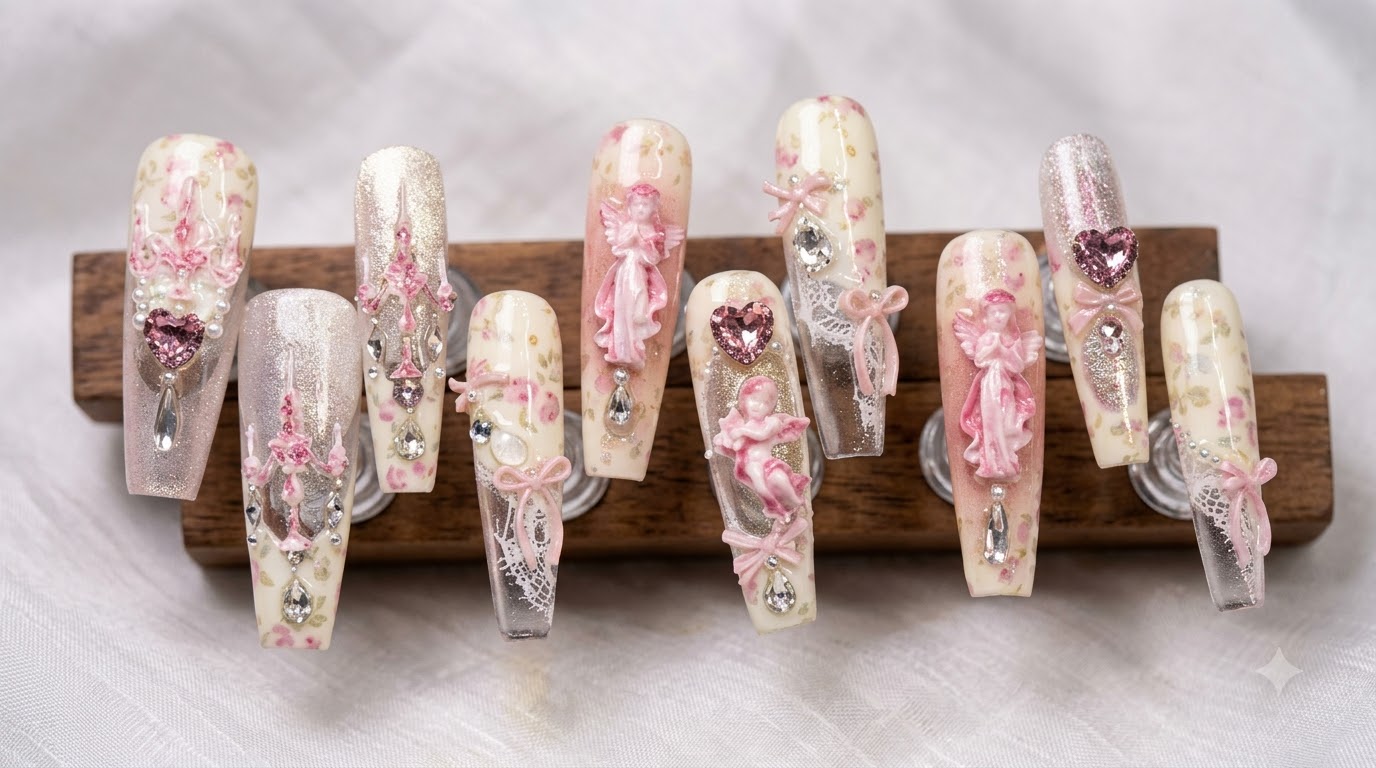 Uñas Postizas Florales Aurora Garden — Tutorial de Nail Art Paso a Paso