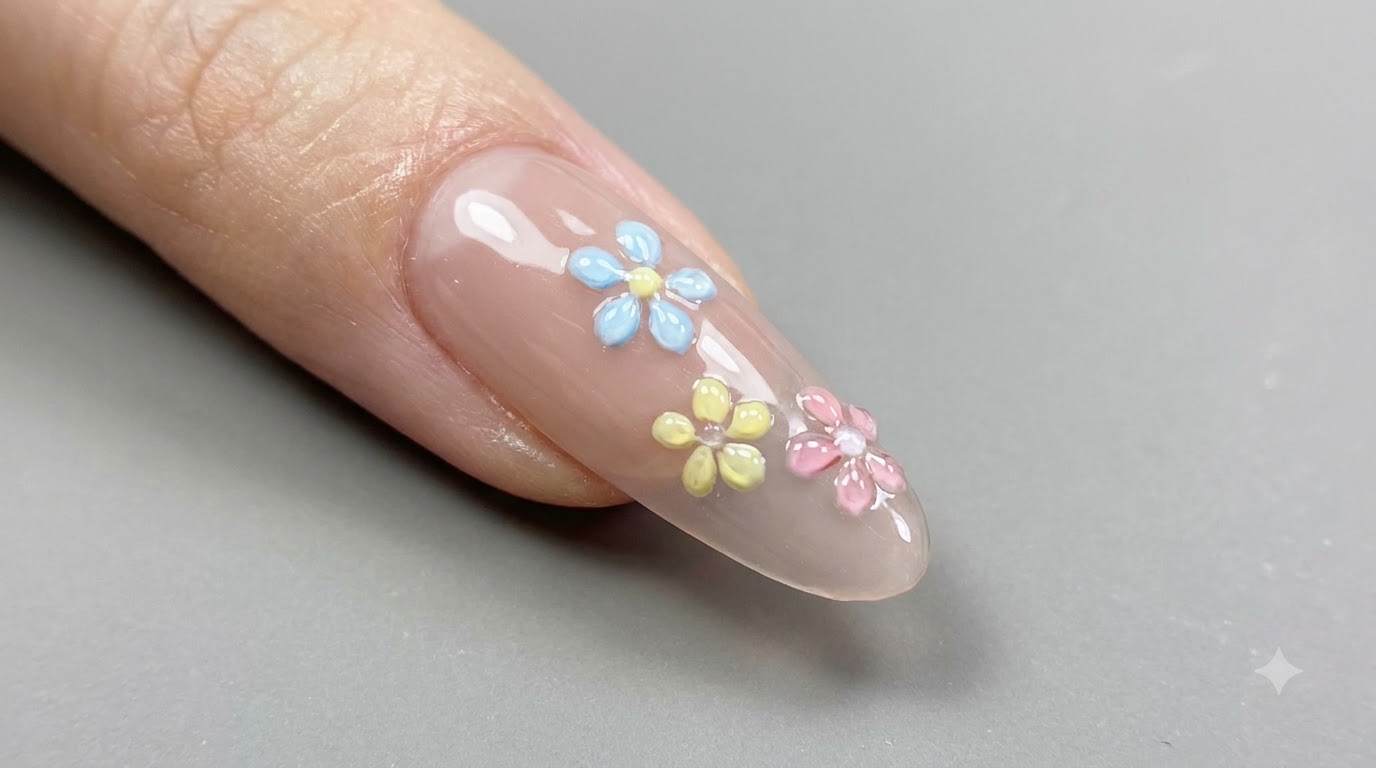 Uñas de Arte Floral Transparente Estilo Hielo en Primavera — Tutorial Paso a Paso