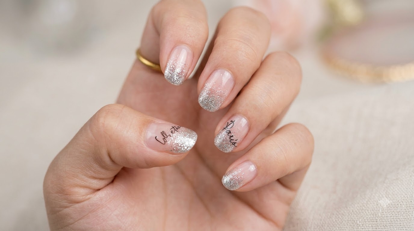 Uñas con Degradado de Brillo Plateado — Tutorial Paso a Paso con Brillo Elegante