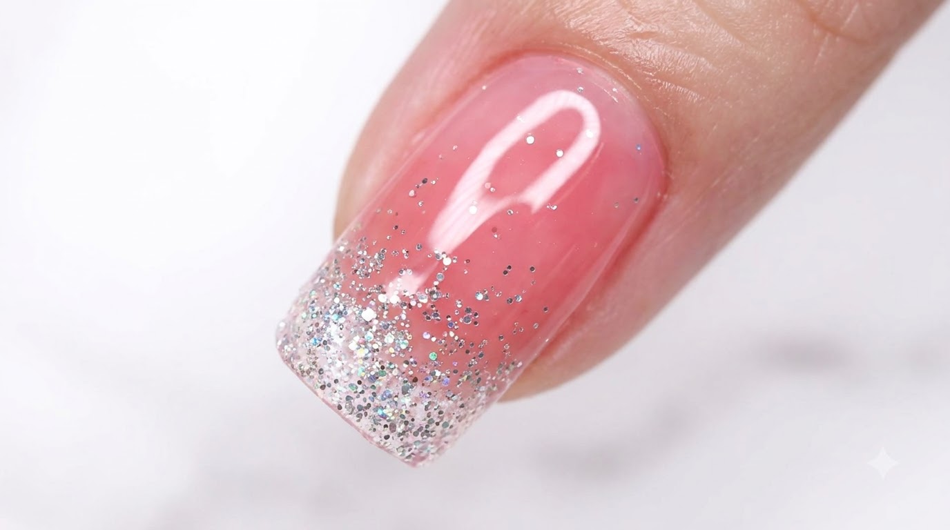 Uñas con Degradado de Glitter Plateado — Tutorial Paso a Paso con Estilo Hada