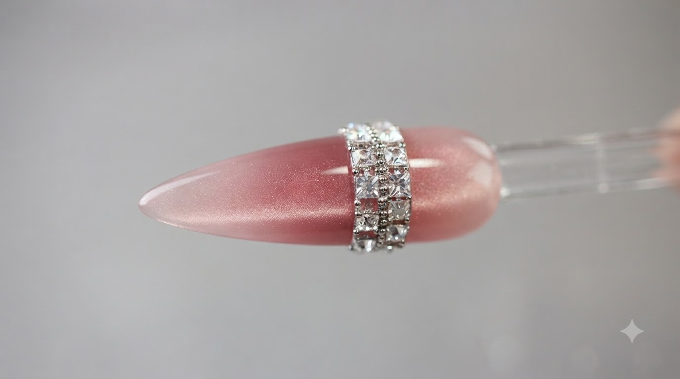 Diseño de Uñas Clear Flash Ring Cat Eye — Tutorial con Brillo de Diamante