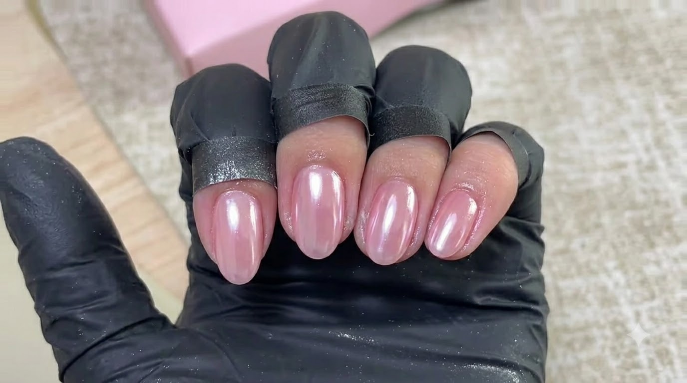Uñas Chrome Perladas Estilo Hailey Bieber — Tutorial Paso a Paso