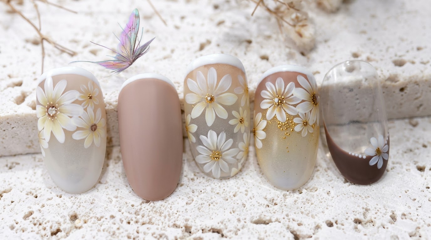Uñas Decoradas con Margaritas Estilo Acuarela — Tutorial Paso a Paso